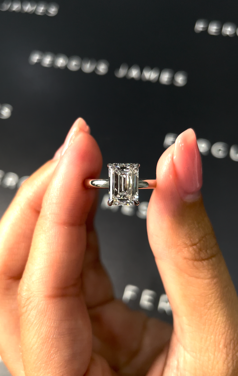 2 Carat Natural Solitaire Engagement Ring - Emerald Diamond