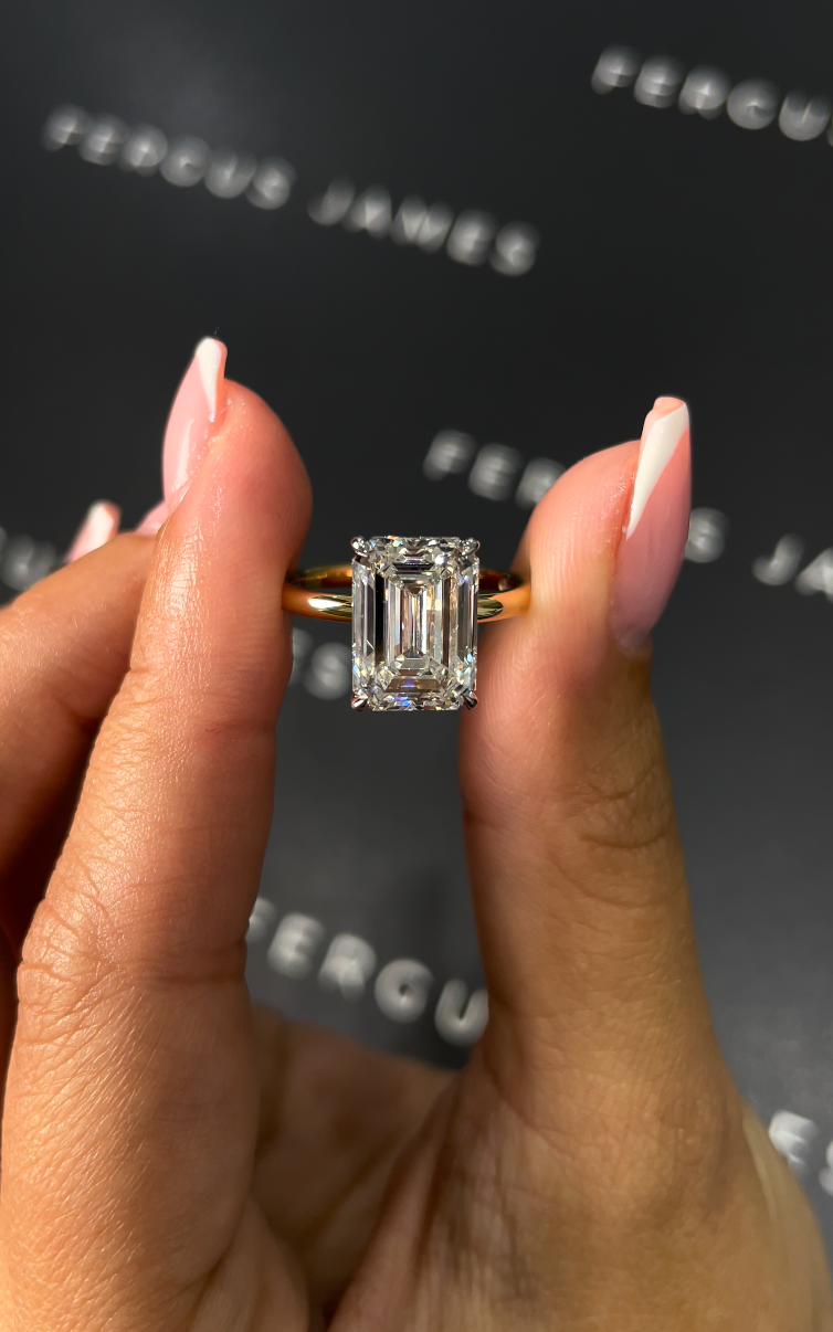 4 Carat Lab-Grown Solitaire Engagement Ring - Emerald Diamond