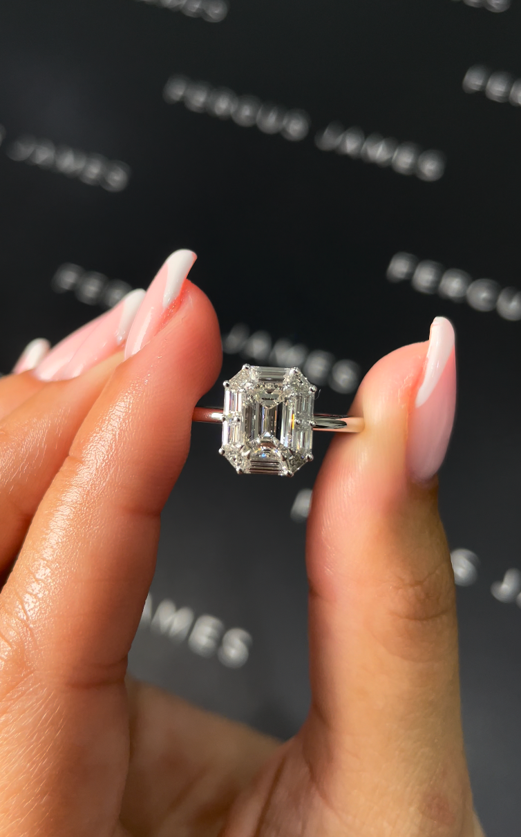 1 Carat Natural Halo Engagement Ring - Emerald Diamond