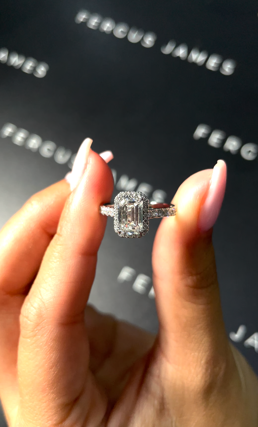 1.5 Carat Natural Halo Engagement Ring - Emerald Diamond
