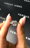 2 Carat Lab-Grown Trilogy Engagement Ring - Emerald Diamond