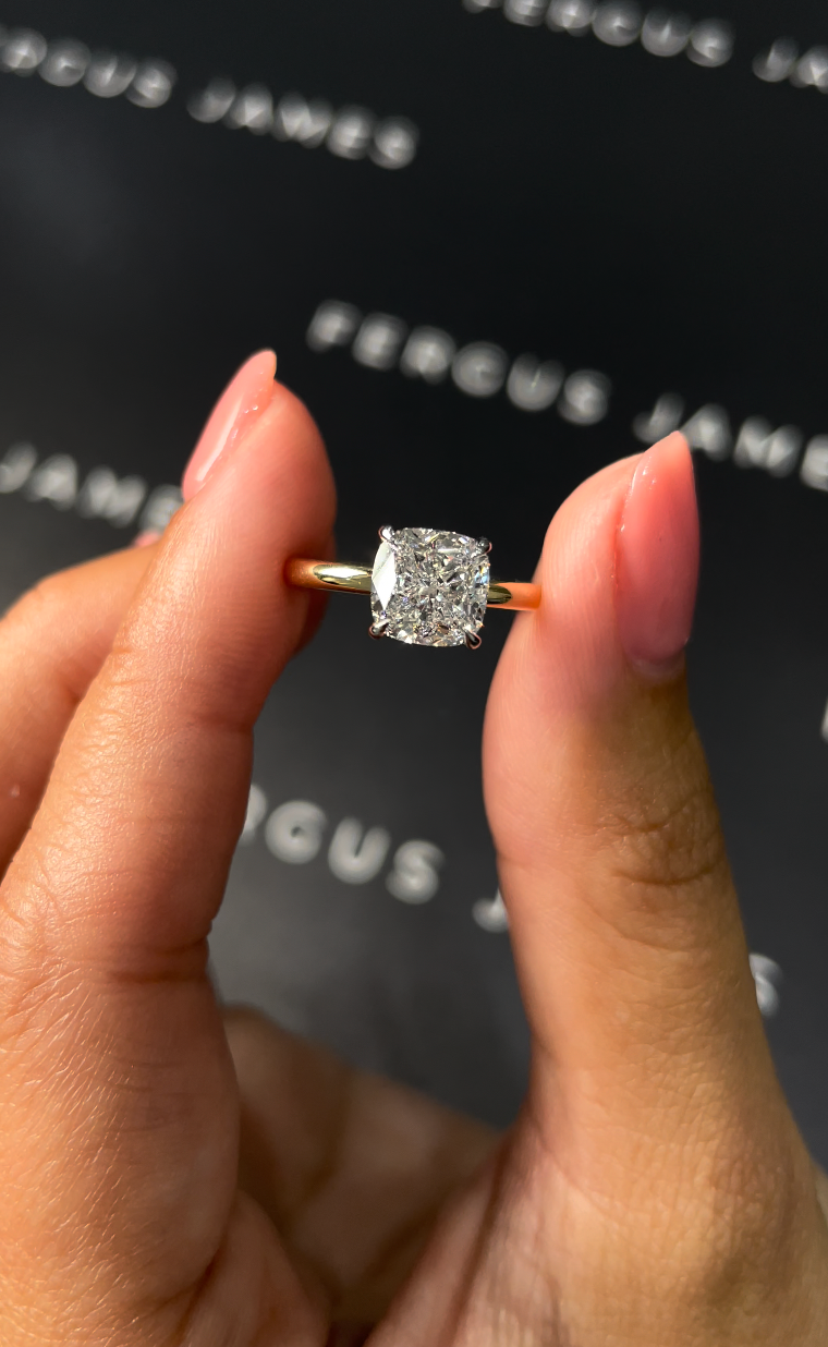 1.5 Carat Lab-Grown Solitaire Engagement Ring - Cushion Diamond