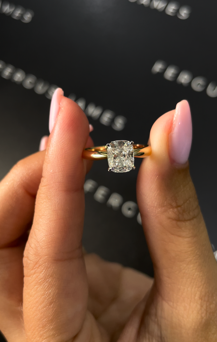 1.5 Carat Lab-Grown Solitaire Engagement Ring - Cushion Diamond