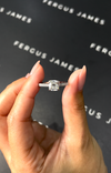 1 Carat Natural Diamond Band Engagement Ring - Cushion Diamond in 18k White Gold Setting