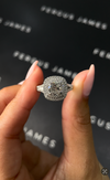 1 Carat Natural Halo Engagement Ring - Cushion Diamond