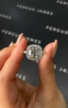 3 Carat Lab-Grown Halo Engagement Ring - Cushion Diamond