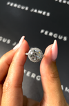 2 Carat Natural Halo Engagement Ring - Round Diamond