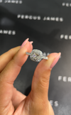 1 Carat Natural Halo Engagement Ring - Princess Diamond