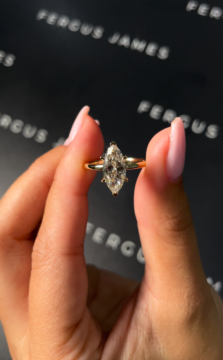 1.5 Carat Lab-Grown Solitaire Engagement Ring - Marquise Diamond