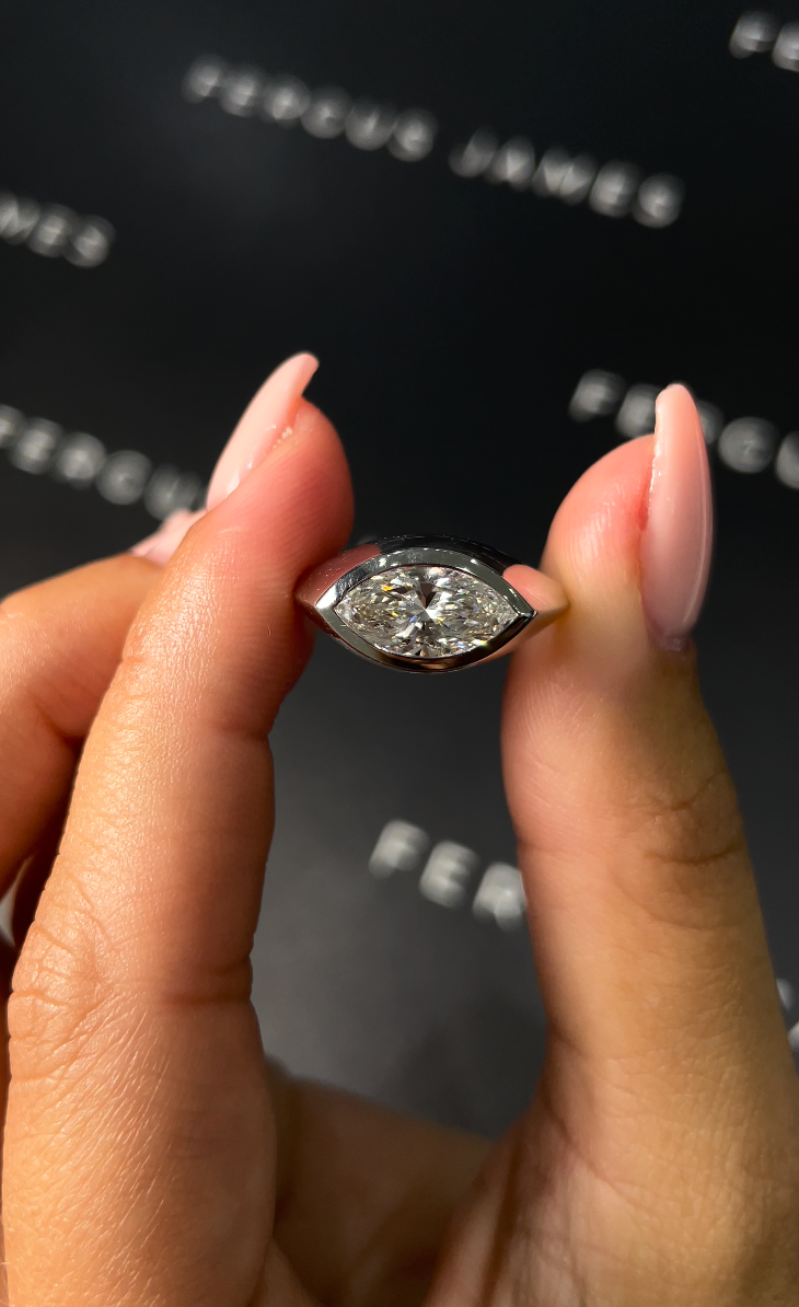 3 Carat Natural Solitaire Engagement Ring - Marquise Diamond