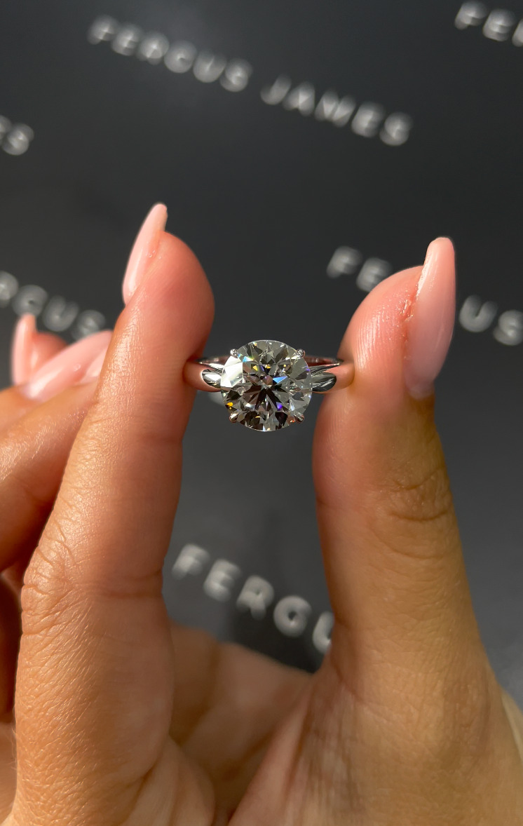 3 Carat Lab-Grown Solitaire Engagement Ring - Round Diamond