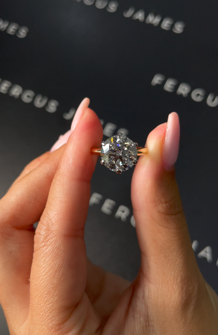 3 Carat Natural Solitaire Engagement Ring - Round Diamond