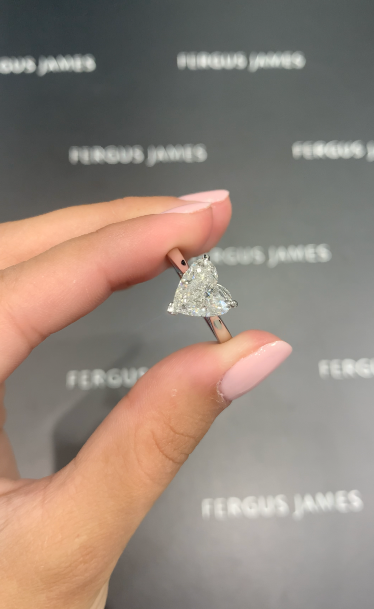 2.5 Carat Natural Solitaire Engagement Ring - Heart Diamond