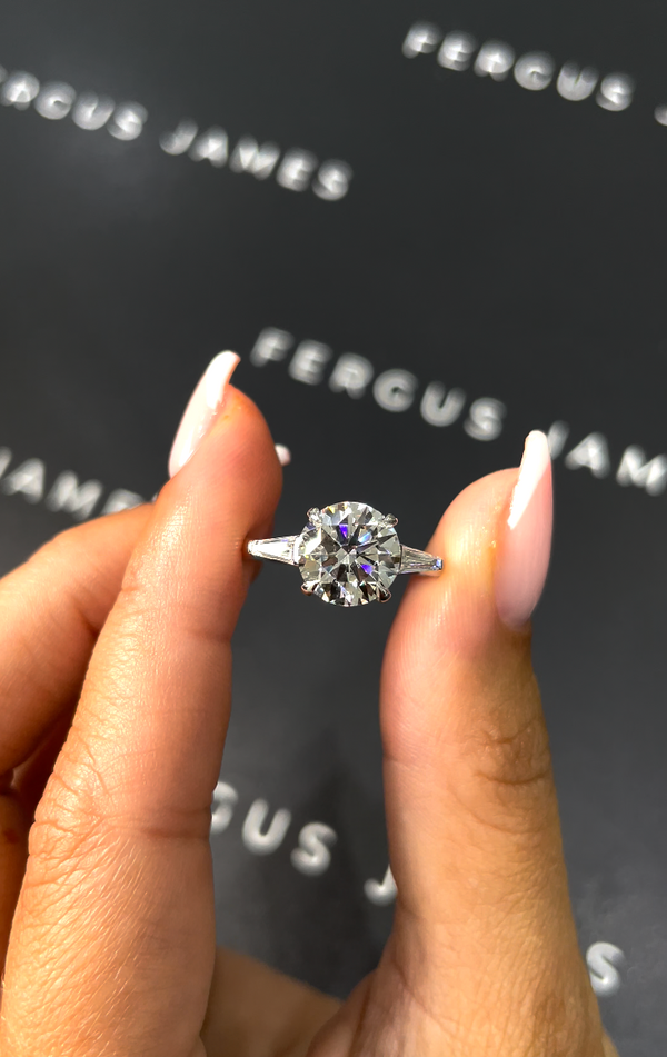 2.5 Carat Lab-Grown Trilogy Engagement Ring - Round Diamond