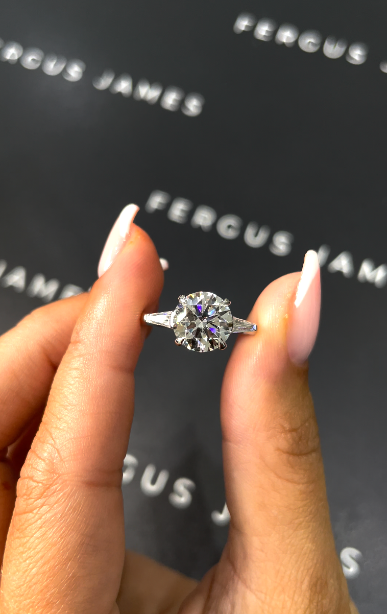 2.5 Carat Lab-Grown Trilogy Engagement Ring - Round Diamond