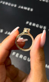 1 Carat Natural Diamond Band Engagement Ring - Heart Diamond