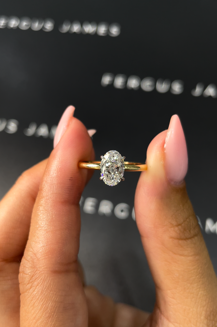 1 Carat Natural Solitaire Engagement Ring - Oval Diamond