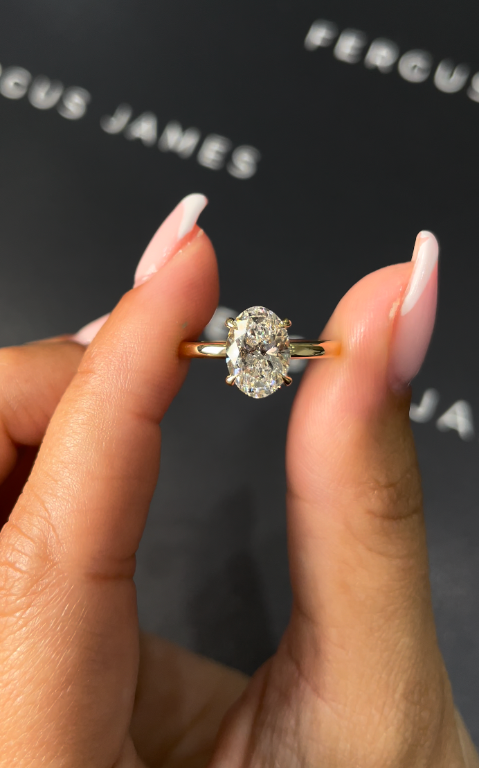 1.5 Carat Natural Solitaire Engagement Ring - Oval Diamond