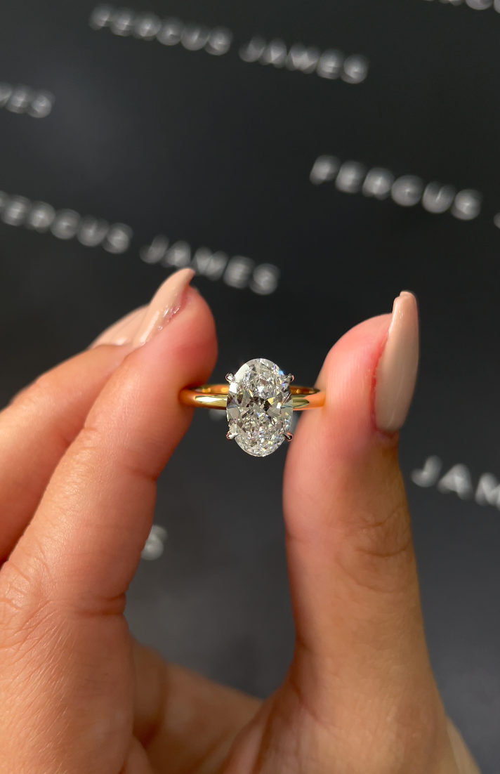 2 Carat Lab-Grown Solitaire Engagement Ring - Oval Diamond