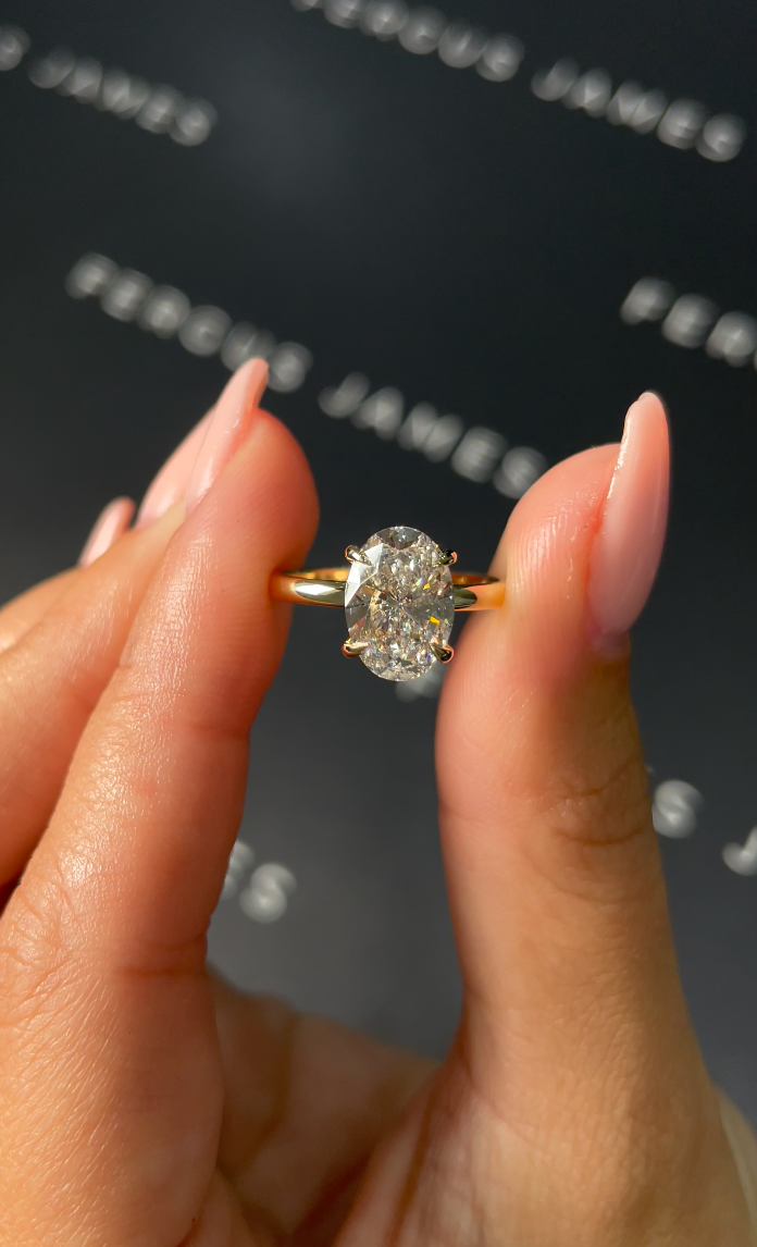 2 Carat Natural Solitaire Engagement Ring - Oval Diamond