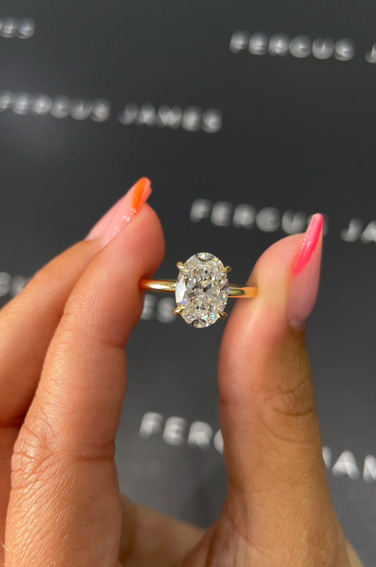 2.5 Carat Natural Solitaire Engagement Ring - Oval Diamond
