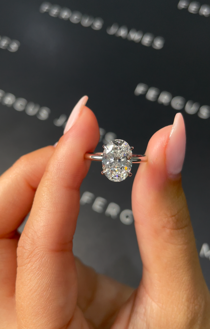 2.5 Carat Natural Solitaire Engagement Ring - Oval Diamond