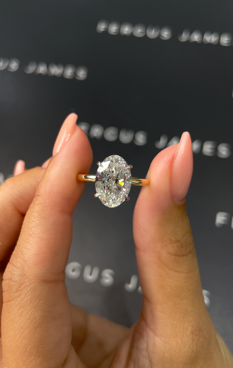 3 Carat Natural Solitaire Engagement Ring - Oval Diamond