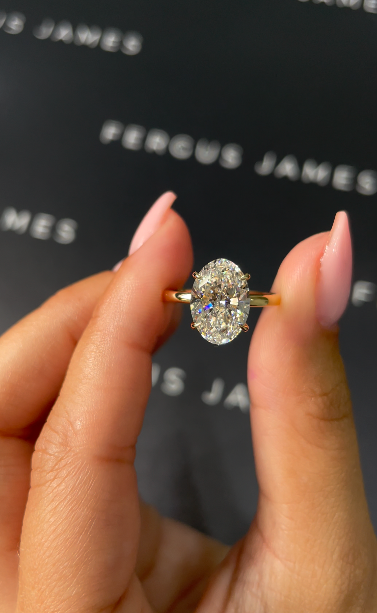 3 Carat Natural Solitaire Engagement Ring - Oval Diamond