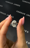 3.5 Carat Lab-Grown Solitaire Engagement Ring - Oval Diamond in 18k White Gold Setting