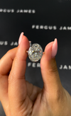 6 Carat Natural Solitaire Engagement Ring - Oval Diamond in 18k White Gold Setting