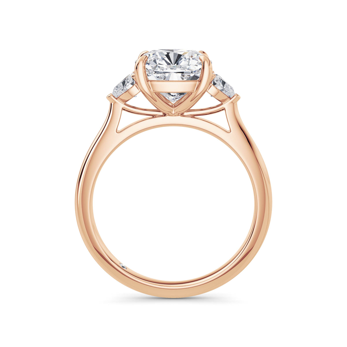 Sally 18k Rose Gold Cushion Trilogy