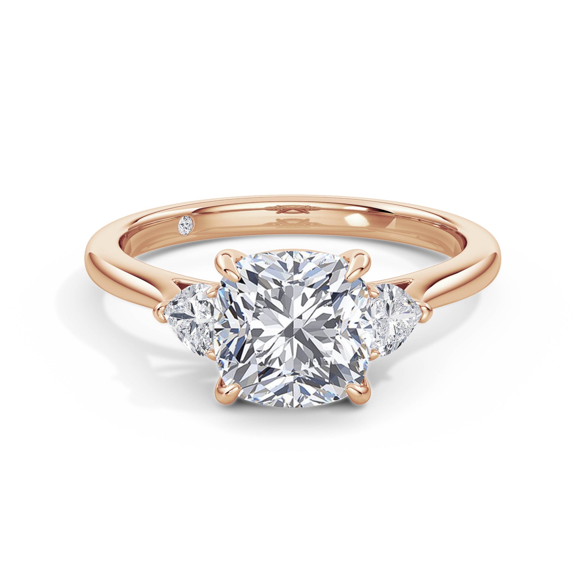 Sally 18k Rose Gold Cushion Trilogy