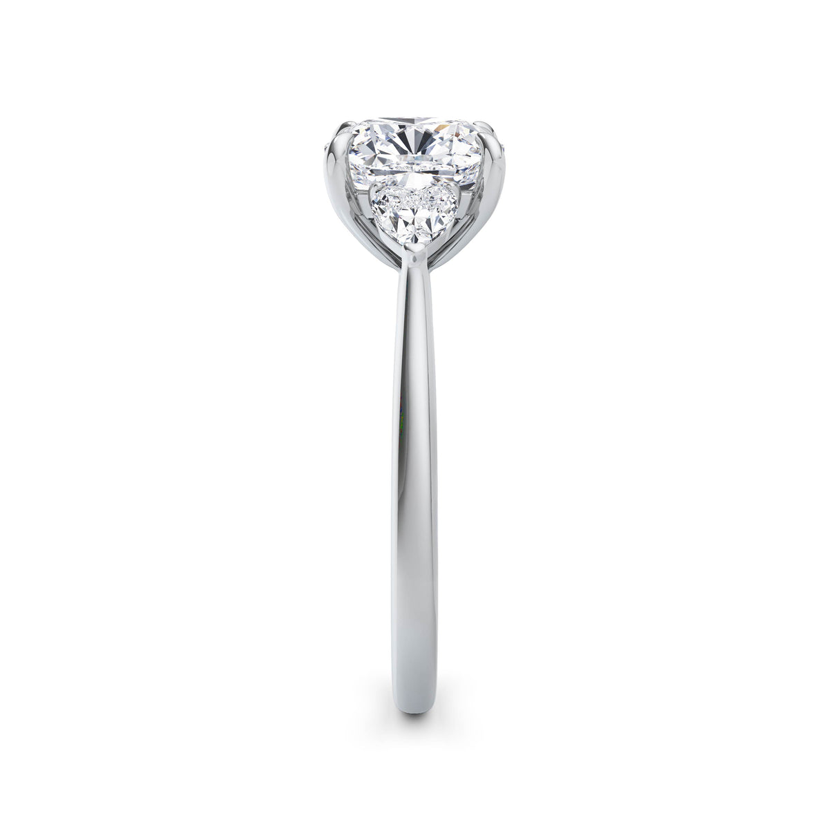Sally 18k White Gold Cushion Trilogy