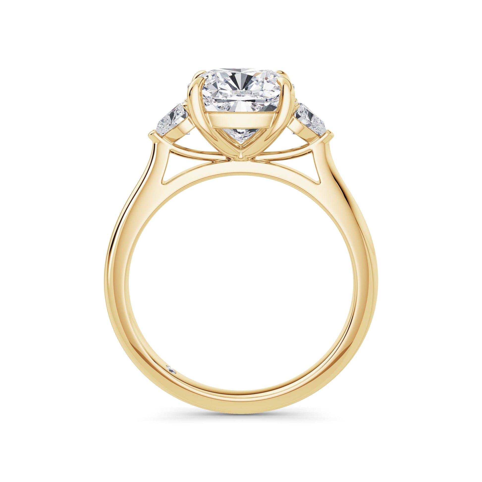 Sally 18k Yellow Gold Cushion Trilogy