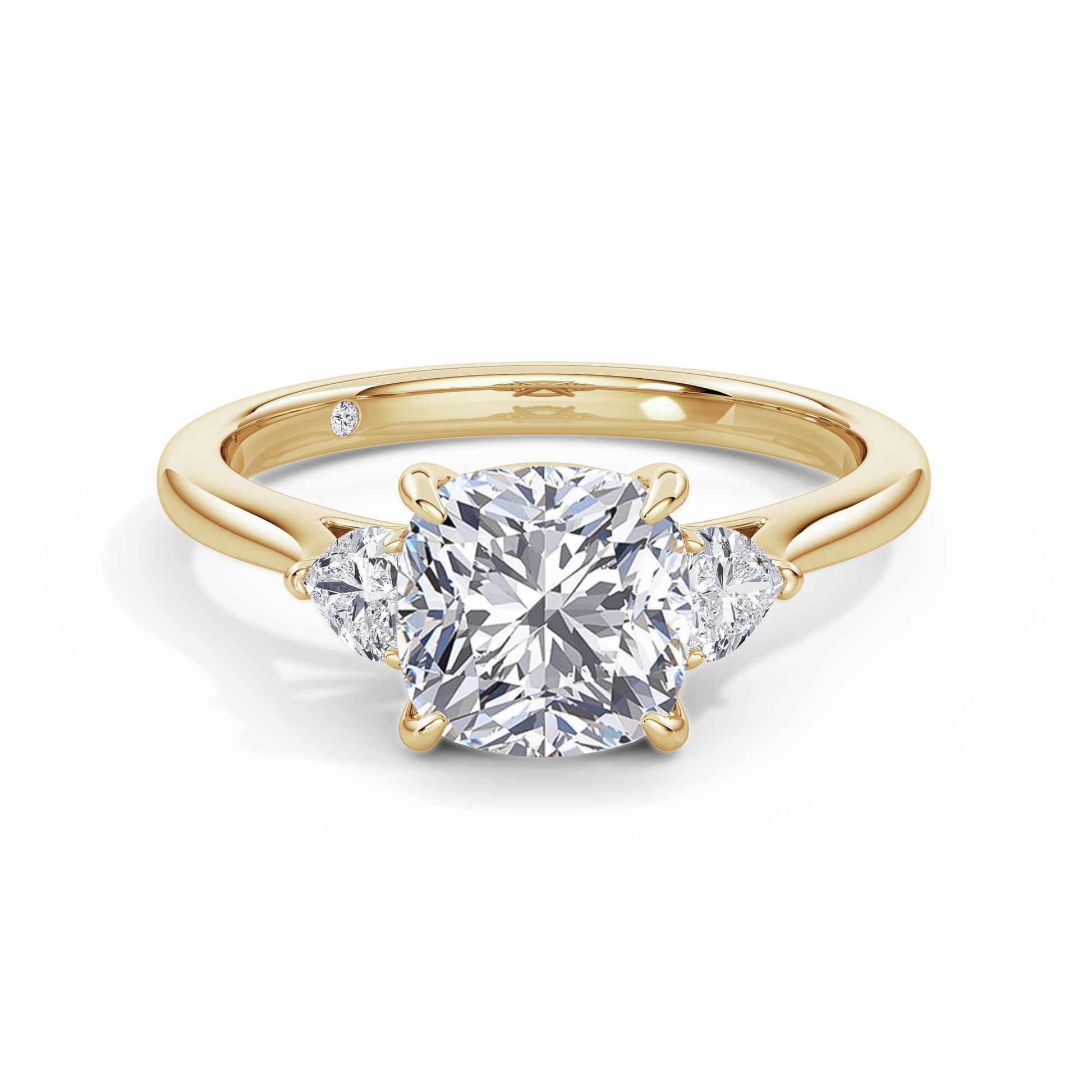 Sally 18k Yellow Gold Cushion Trilogy