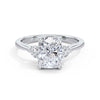 Sally 18k White Gold Elongated Cushion Trilogy