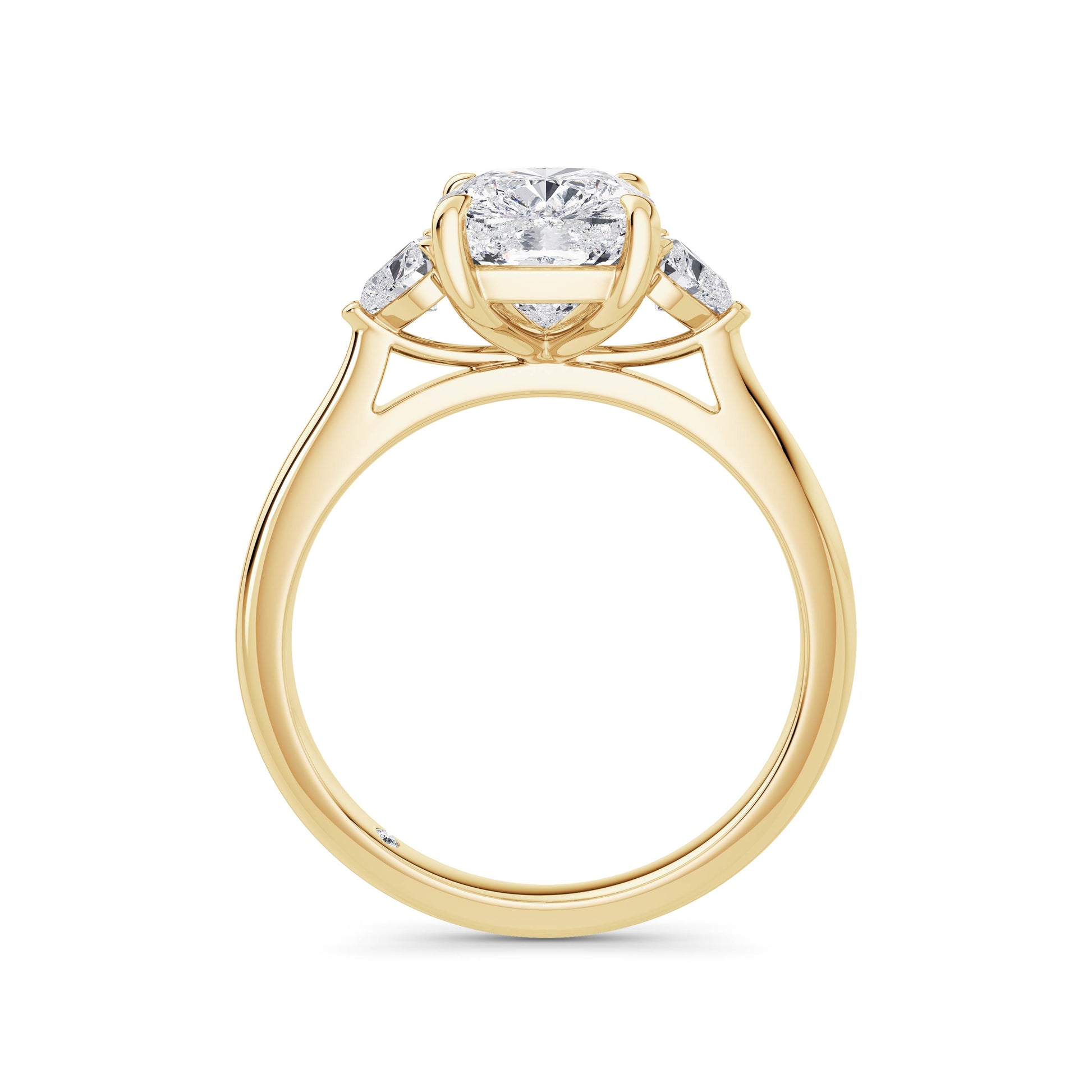 Sally 18k Yellow Gold Elongated Cushion Trilogy