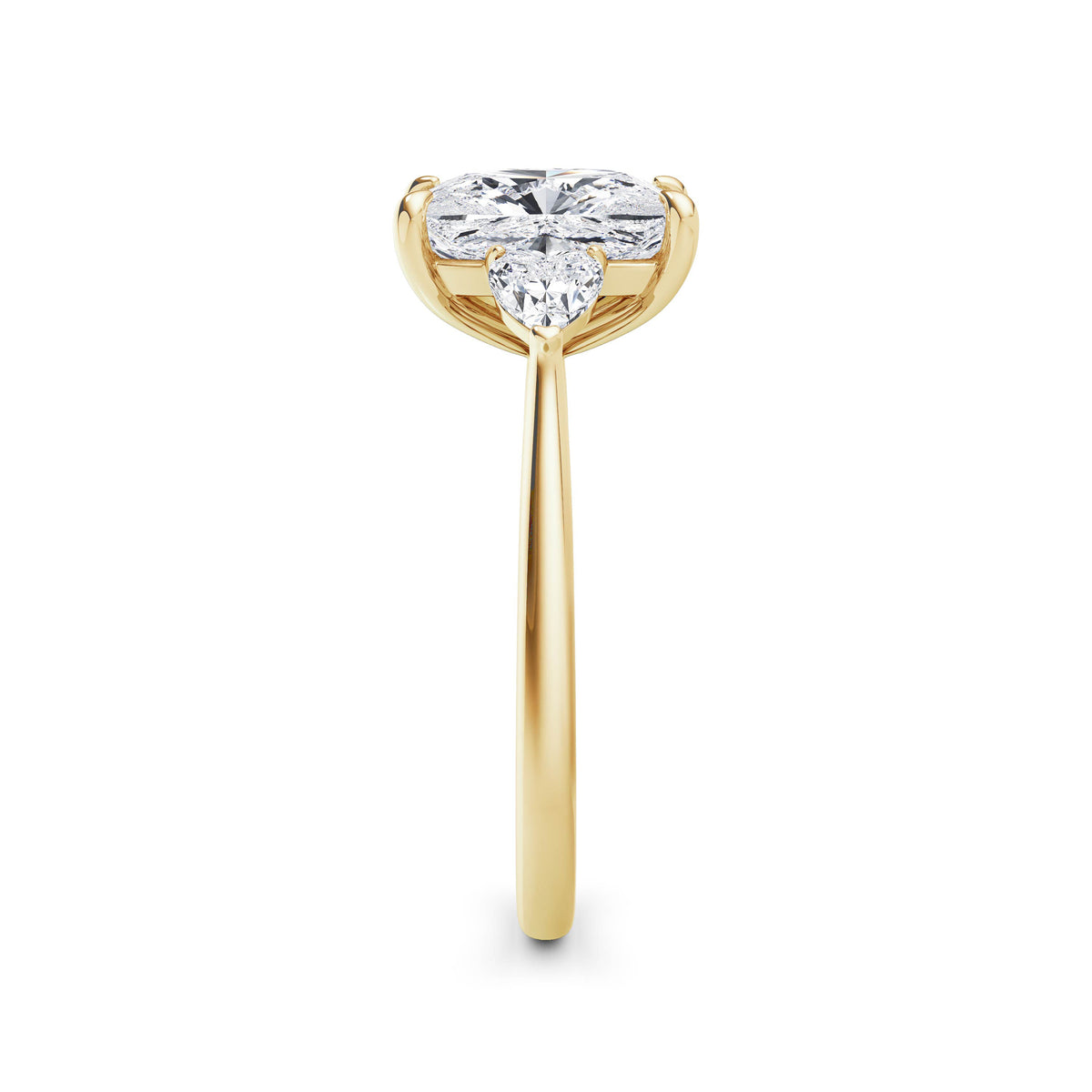 Sally 18k Yellow Gold Elongated Cushion Trilogy
