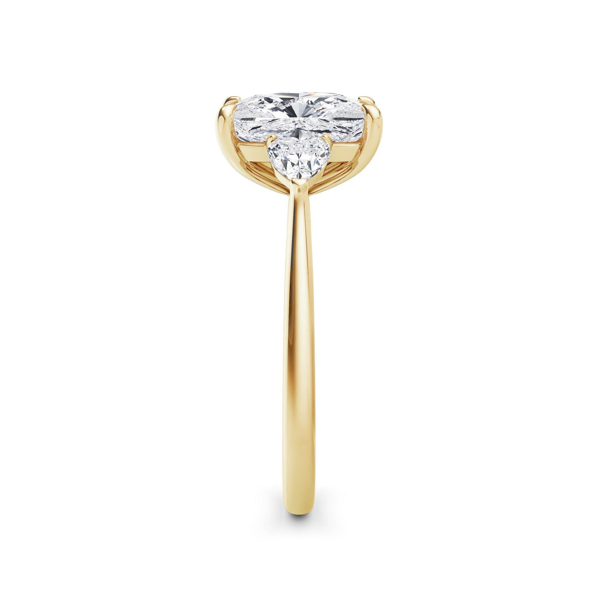 Sally 18k Yellow Gold Elongated Cushion Trilogy