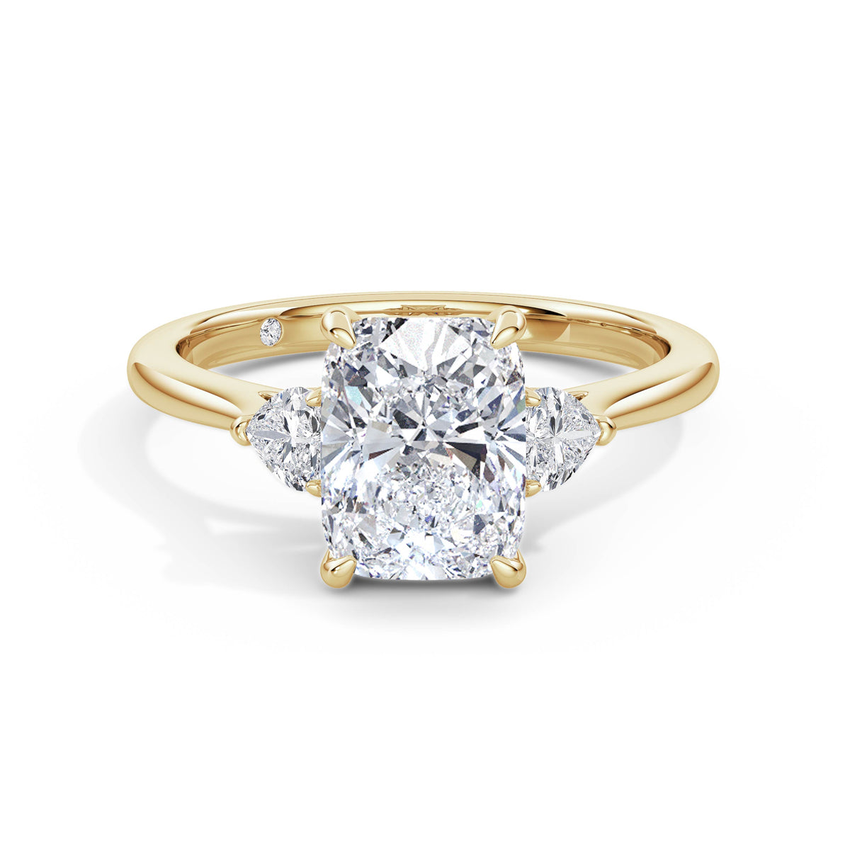 Sally 18k Yellow Gold Elongated Cushion Trilogy