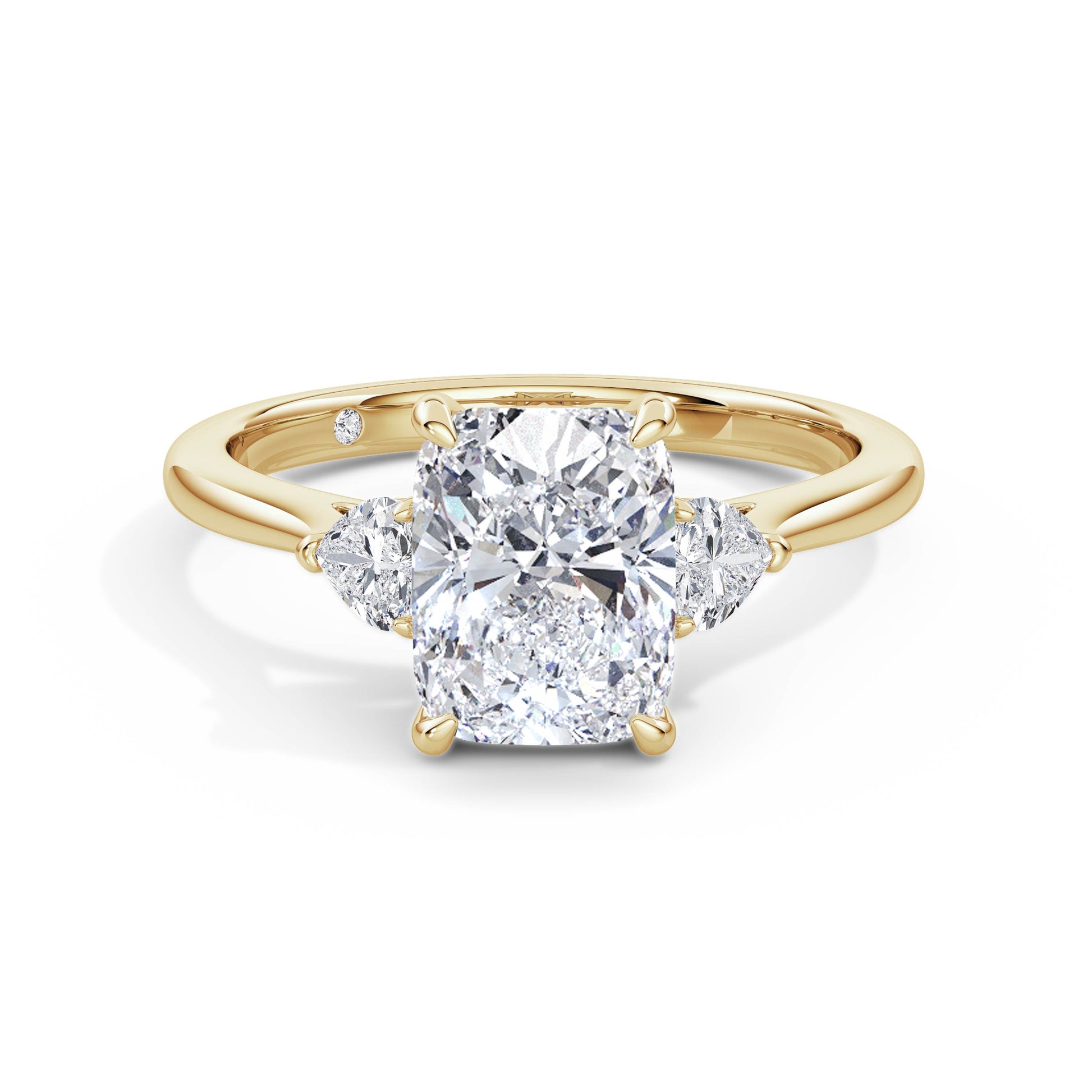 Sally 18k Yellow Gold Elongated Cushion Trilogy