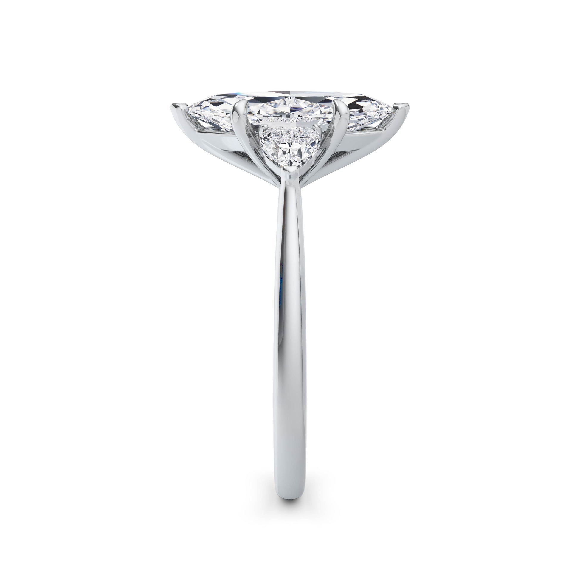Sally 18k White Gold Marquise Trilogy
