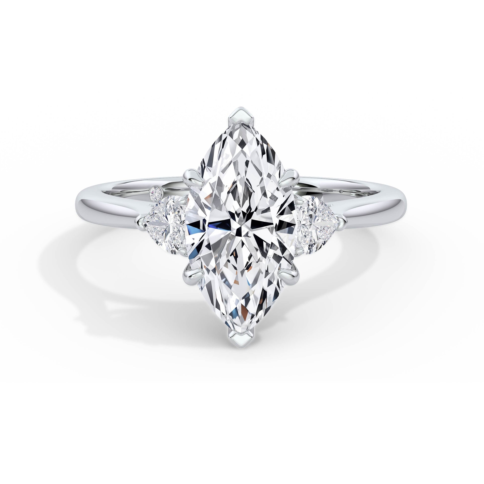 Sally 18k White Gold Marquise Trilogy