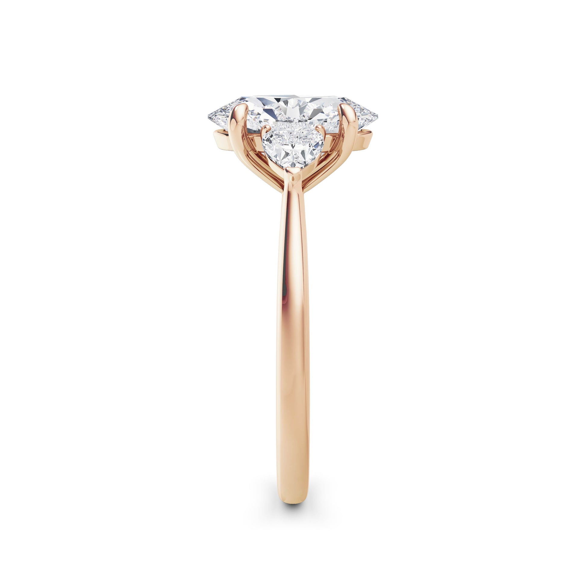 Sally 18k Rose Gold Oval Trilogy