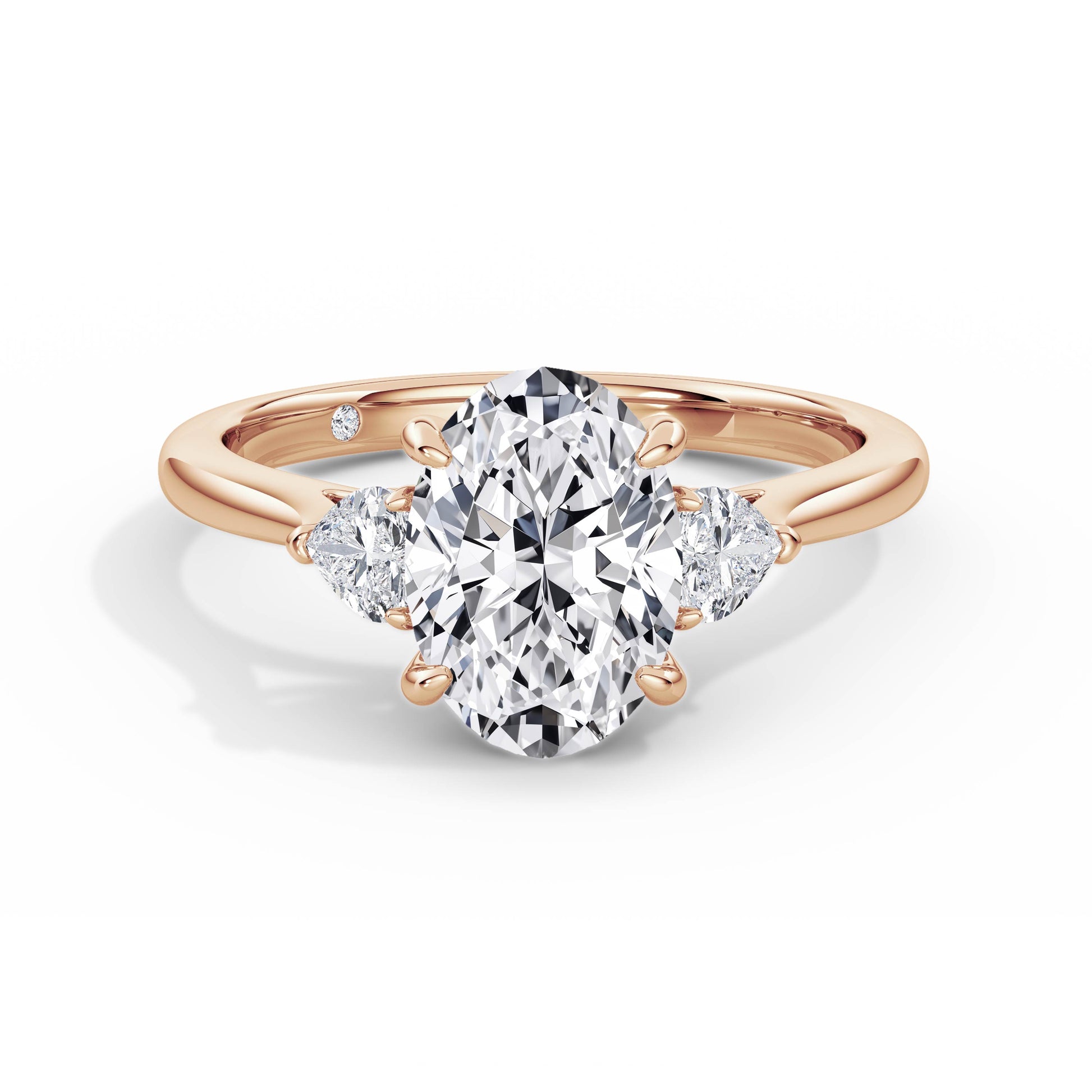 Sally 18k Rose Gold Oval Trilogy