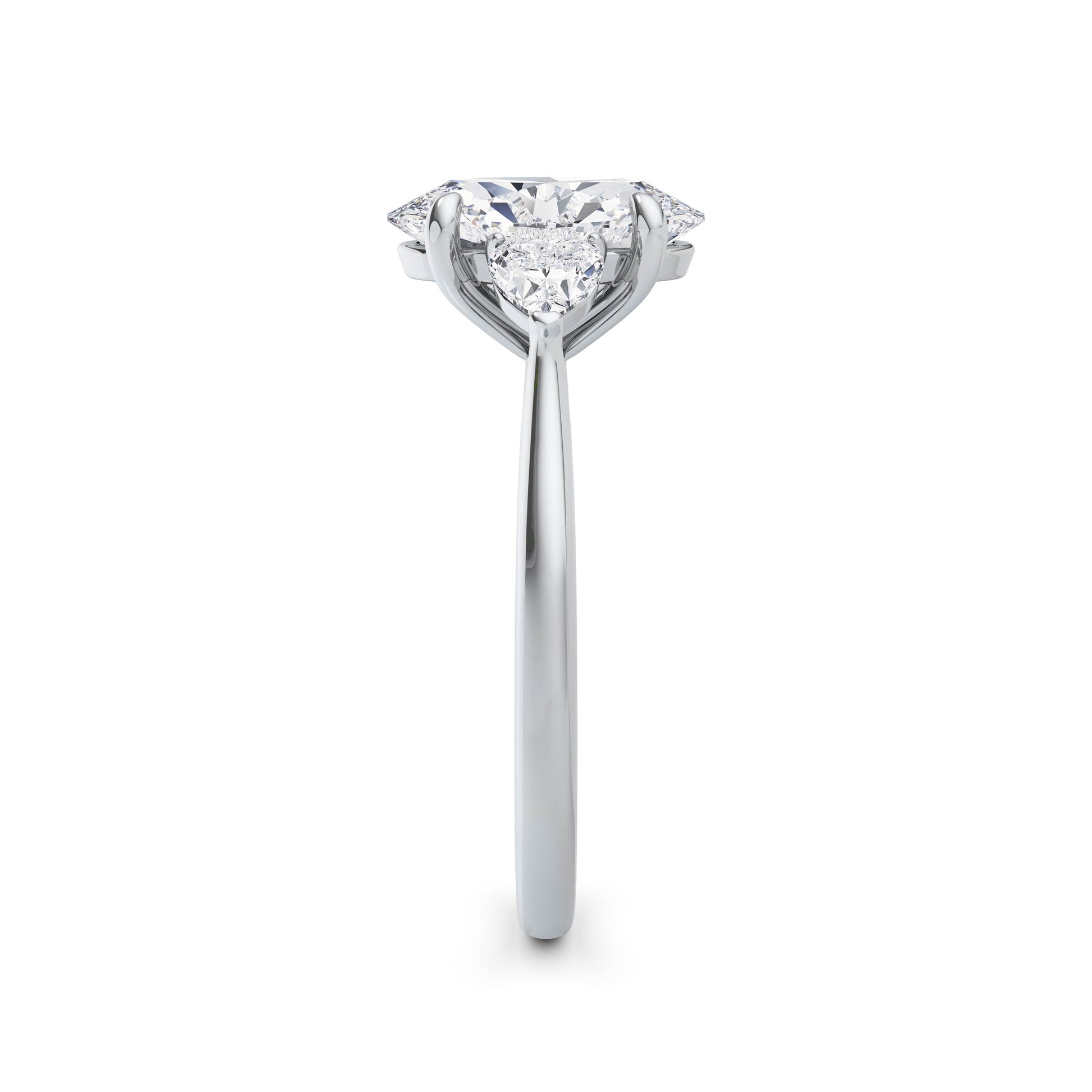 Sally 18k White Gold Oval Trilogy