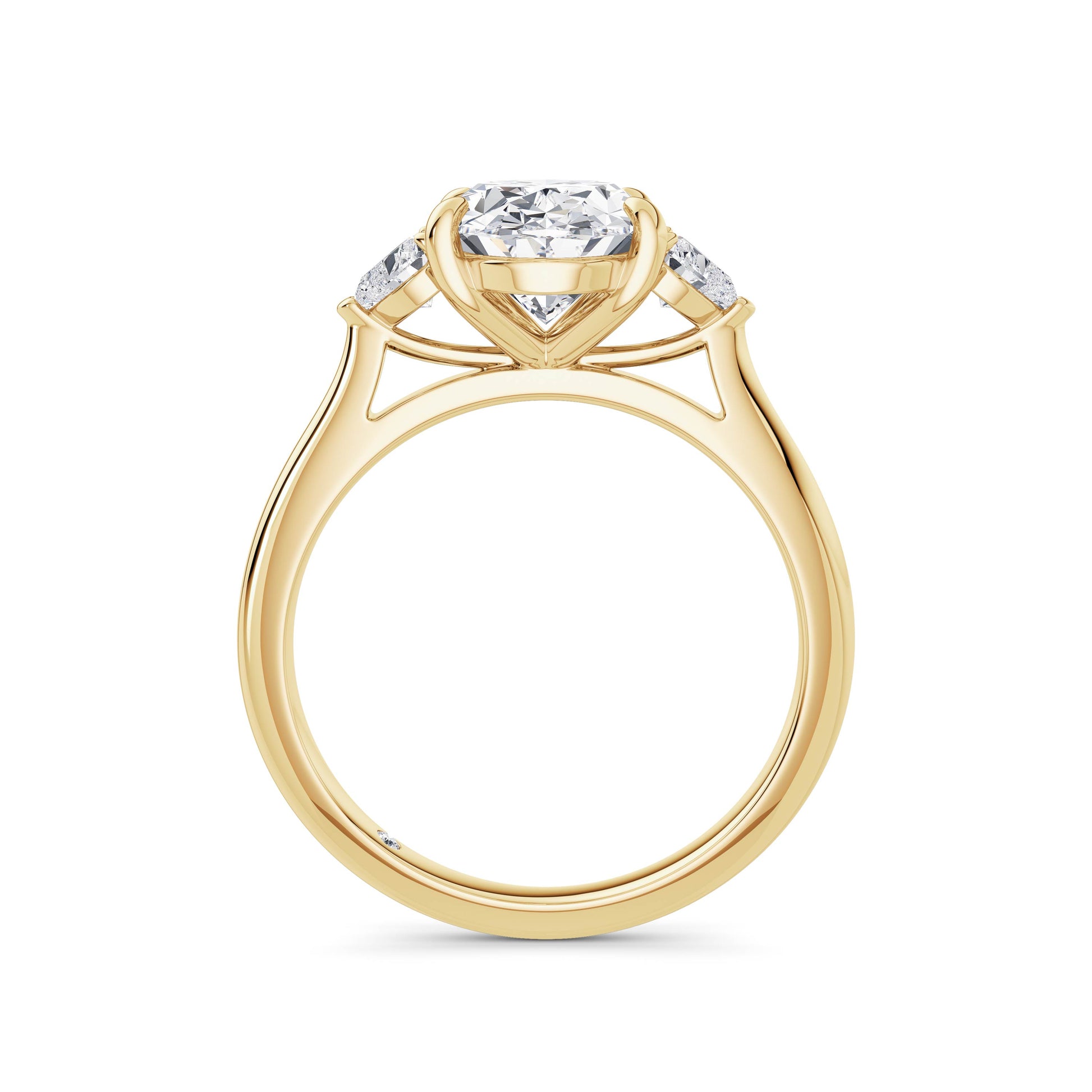 Sally 18k Yellow Gold Oval Trilogy
