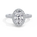 Sally 18k White Gold Oval Halo