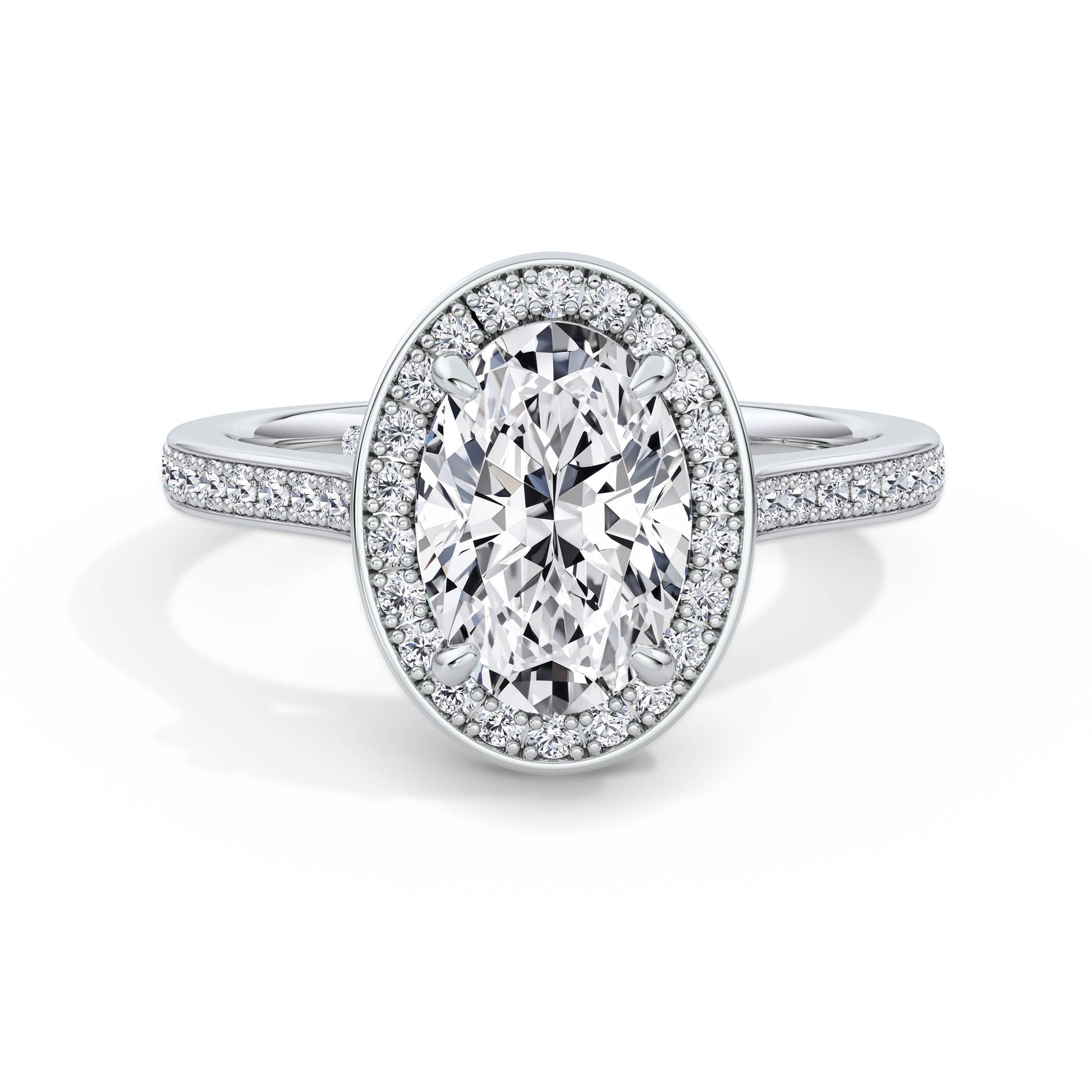 Sally 18k White Gold Oval Halo