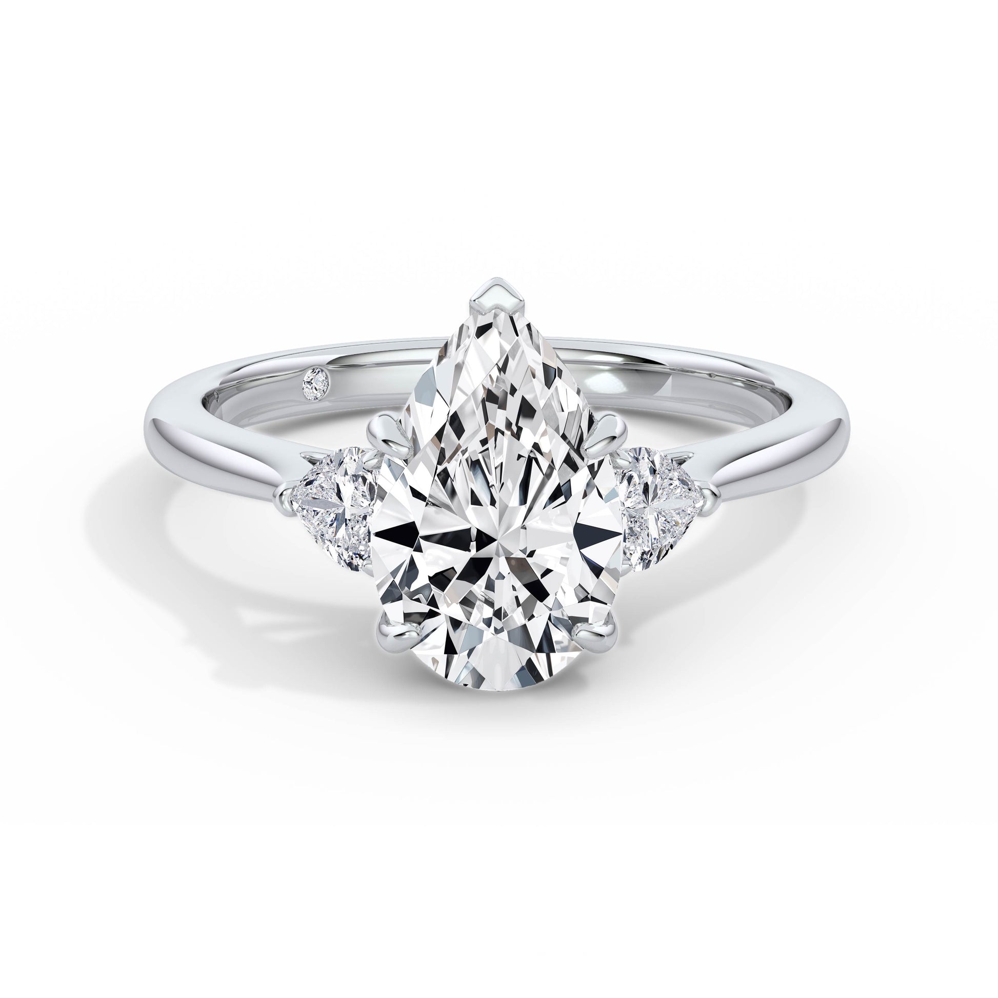 Sally 18k White Gold Pear Trilogy